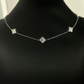 Clover Elegance Necklace – 925 Sterling Silver with Moissanite