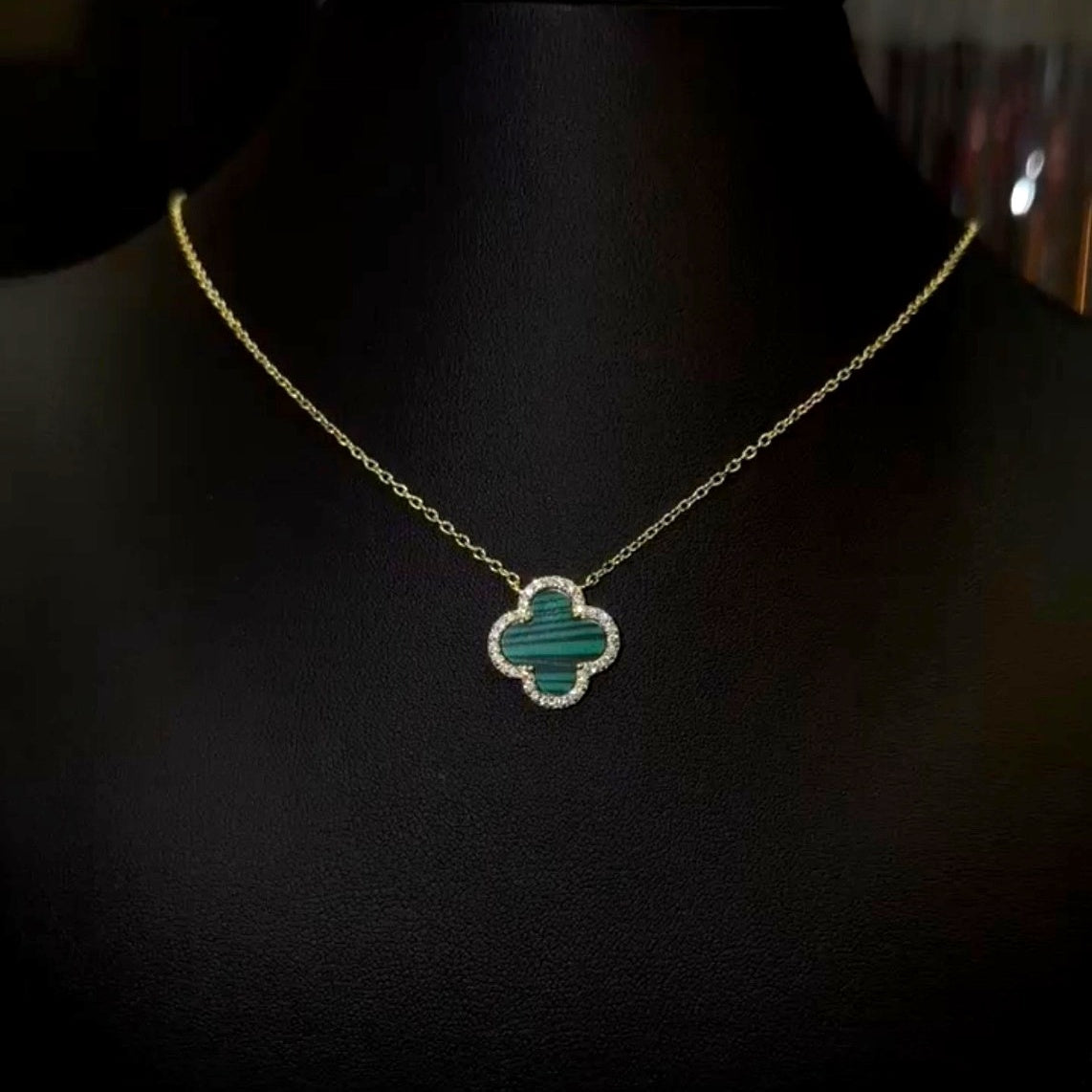 Clover Pendant with Rope Chain – Silver 925